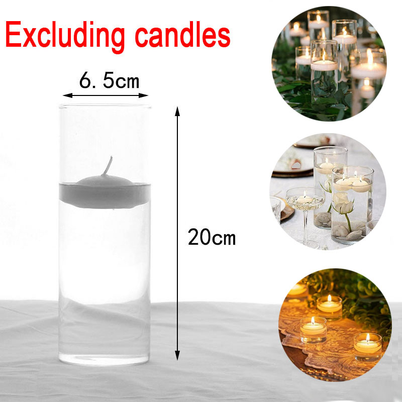 Candle Glass Supplies - 1pcs Clear Cylinder Glass Candle Holder