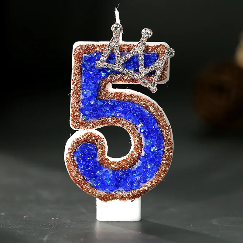 Blue Crown Sparkle Number Birt - Luxury Candle Supplies Usa recension och pris