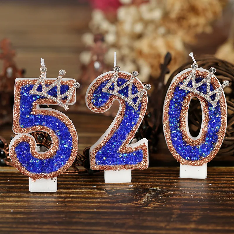Blue Crown Sparkle Number Birt - Luxury Candle Supplies Usa recension och pris