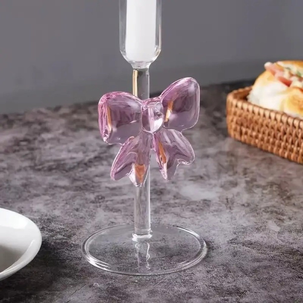 Clear Bow Candle Holder Tall G - Candle Glass Supplies recension och pris