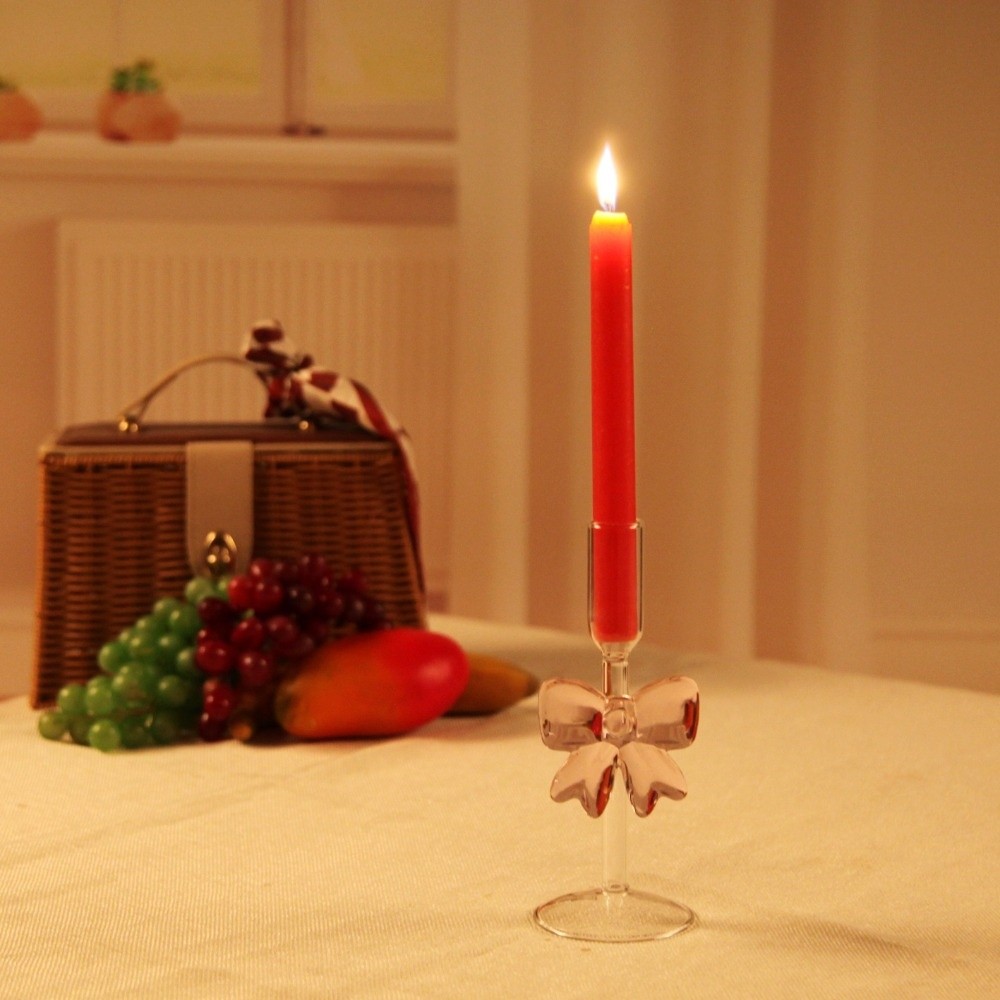 Clear Bow Candle Holder Tall G - Candle Glass Supplies recension och pris