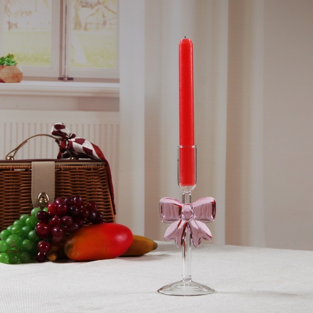 Clear Bow Candle Holder Tall G - Candle Glass Supplies recension och pris